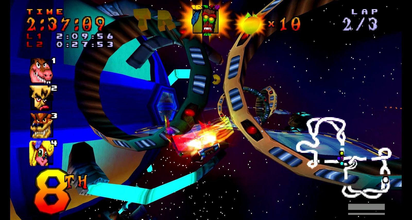 Racing on Cortex Vortex in CTR Archipelago 0.2.1
