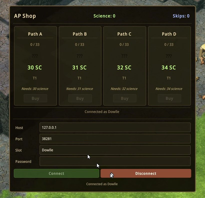 The AP Shop with four paths, each showing a science price